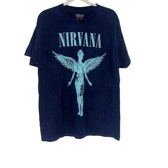 Officially Licensed Nirvana In Utero T-Shirt Blue Acid Wash Large NWOT - Picture 1 of 6